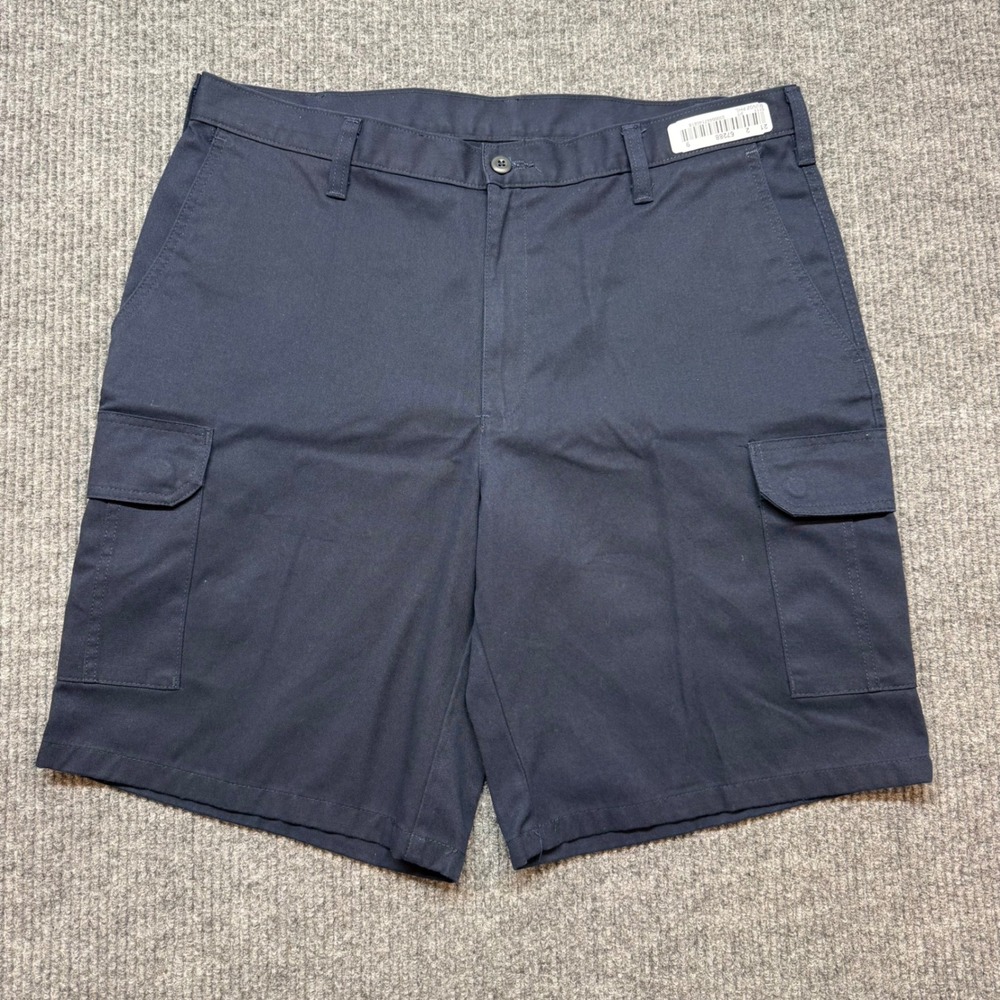 Cintas Cargo Work Shorts 38W Navy Uniform Utility Durable Mens